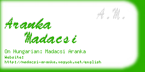 aranka madacsi business card